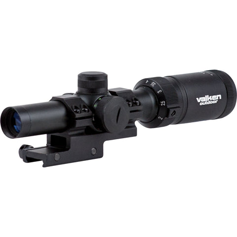 Valken Compact AR Scope 1-4X20 with Offset Mount - New Breed Paintball & Airsoft - Valken Compact AR Scope 1-4X20 with Offset Mount - Valken