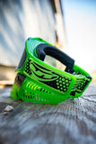 JT Proflex Lucky 15 Paintball Mask – Green Ice | Limited Edition - New Breed Paintball and Airsoft - JT Proflex Lucky 15 Green Ice paintball mask rear angle showing strap design and flexible lower - JT