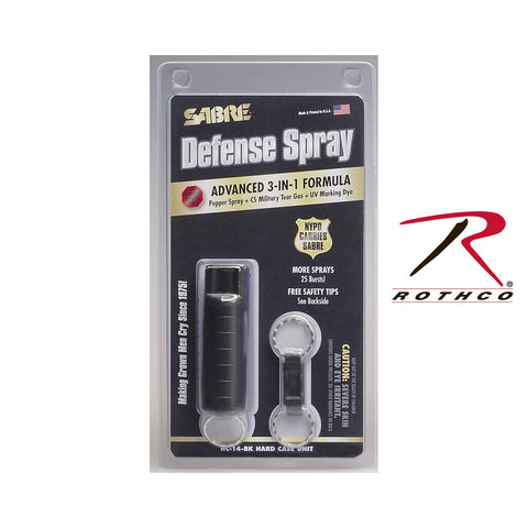 Saber 3 - in - 1 Pepper Spray with Plastic case - New Breed Paintball and Airsoft - Saber 3 - in - 1 Pepper Spray with Plastic case - Rothco