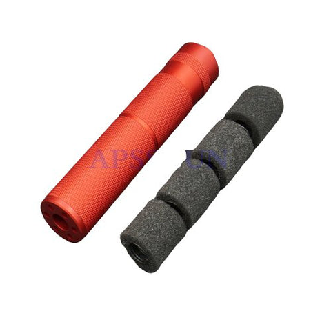 6" Aluminum Airsoft Silencer / Barrel Extension - Red - CCW and CW Threads New Breed Paintball & Airsoft - $29.99