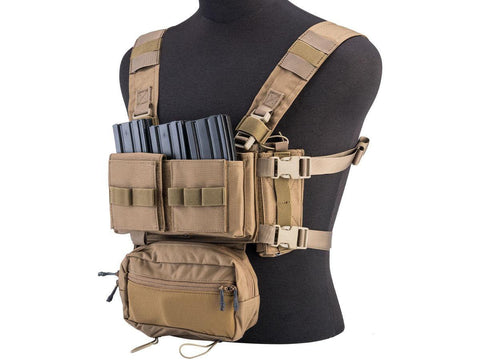 EmersonGear Mini Voyage Modular Chest Rig and Placard - Tan - New Breed Paintball & Airsoft - EmersonGear Mini Voyage Modular Chest Rig and Placard - Tan - EmersonGear