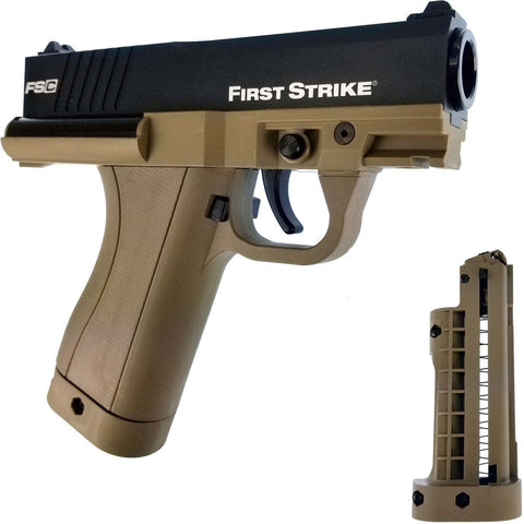 First Strike Compact FSC Pistol - Black / Tan - New Breed Paintball & Airsoft - First Strike Compact FSC Pistol - Black / Tan - First Strike