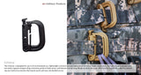 GrimLOC MOLLE Locking D-Ring - Tan - New Breed Paintball & Airsoft - GrimLOC MOLLE Locking D-Ring - Tan - ITW Nexus