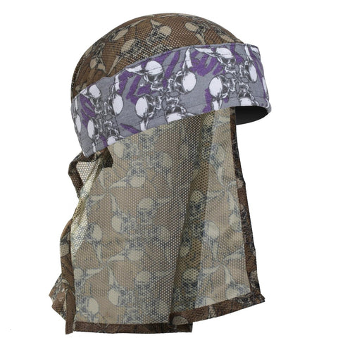 HK Army Headwrap - Purple Skulls / Tan Skull Mesh - New Breed Paintball & Airsoft - HK Army Headwrap - Purple Skulls / Tan Skull Mesh - HK Army