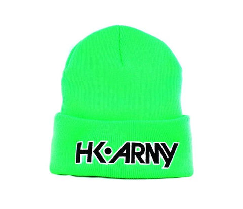 HK Army Typeface Beanie - Lime - New Breed Paintball & Airsoft - HK Army Typeface Beanie - Lime - HK Army