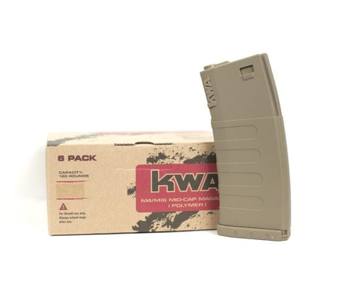 KWA K120 Mid-Cap Magazine (6-Pack) - Tan - New Breed Paintball & Airsoft - KWA K120 Mid-Cap Magazine (6-Pack)-Tan - New Breed Paintball & Airsoft - KWA