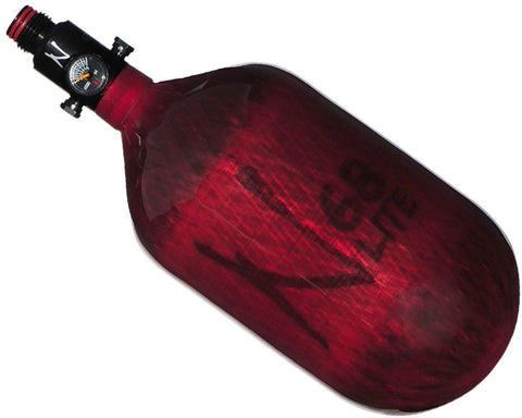 Ninja Lite 68ci 4500psi Compressed Air Tank - Translucent Red - New Breed Paintball & Airsoft - Ninja Lite 68ci 4500psi Compressed Air Tank - Translucent Red - Ninja