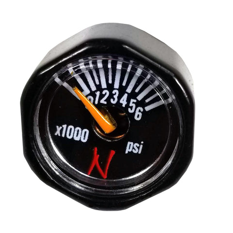 Ninja Nano 6000PSI Mini Air Tank Gauge - Black - New Breed Paintball & Airsoft - Ninja Nano 6000PSI Mini Air Tank Gauge - Black - Ninja