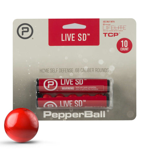 PepperBall LIVE SD Projectiles - 10ct .68 Cal Rounds - Red - New Breed Paintball & Airsoft - PepperBall LIVE SD Projectiles - 10ct .68 Cal Rounds - Red - PepperBall