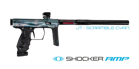Shocker AMP - JT - Scramble Cyan - Paintball Gun - New Breed Paintball & Airsoft - Shocker AMP - JT - Scramble Cyan - Paintball Gun - Shocker