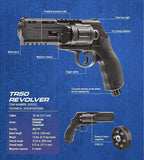 T4E TR50 .50 Cal, Non-Lethal, Self-Defense Revolver Diagram - by Umarex - New Breed Paintball & Airsoft - $199.99