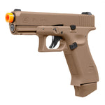 Umarex Glock G19X CO2 HBB Airsoft Pistol - Coyote Tan Left Side Angled - New Breed Paintball & Airsoft - $139.99