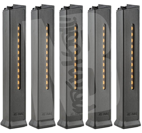 Umarex HK UMP 45 Elite 110rd AEG Airsoft Magazine - Black - 5 Pack - New Breed Paintball & Airsoft - Umarex HK UMP 45 Elite 110rd AEG Airsoft Magazine - Black - 5 Pack - Umarex