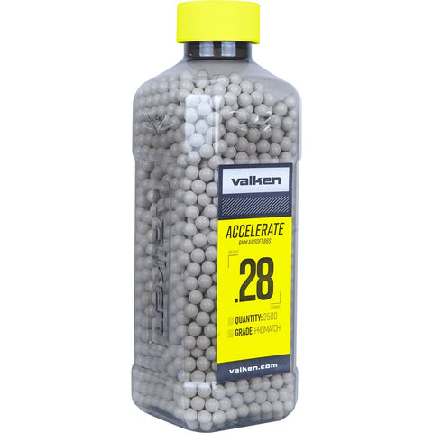 Valken Accelerate ProMatch 0.28g 2500ct Airsoft BBs - New Breed Paintball & Airsoft - Valken Accelerate ProMatch 0.28g 2500ct Airsoft BBs - Valken