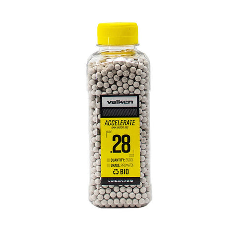 Valken Accelerate ProMatch 0.28g 2500ct BIO Airsoft BBs - New Breed Paintball & Airsoft - Valken Accelerate ProMatch 0.28g 2500ct BIO Airsoft BBs - Valken