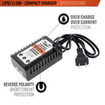 Valken Airsoft Li-Ion/Lipo Compact Balancing Smart Battery Charger for 2-3 Cell Batteries - New Breed Paintball & Airsoft - Valken Airsoft Li-Ion/Lipo Compact Balancing Smart Battery Charger for 2-3 Cell Batteries - Valken