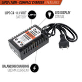 Valken Airsoft Li-Ion/Lipo Compact Balancing Smart Battery Charger for 2-3 Cell Batteries - New Breed Paintball & Airsoft - Valken Airsoft Li-Ion/Lipo Compact Balancing Smart Battery Charger for 2-3 Cell Batteries - Valken