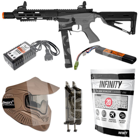 Valken ASL+ Kilo45 AEG - Starter Airsoft Gun Package - Mask/Speed Loaders/BBs/Battery/Charger - New Breed Paintball & Airsoft - Valken ASL+ Kilo45 AEG - Starter Airsoft Gun Package - Mask/Speed Loaders/BBs/Battery/Charger - Valken
