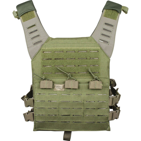 Valken Laser Cut Plate Carrier - Olive w/mag pouches - New Breed Paintball & Airsoft - Valken Laser Cut Plate Carrier - Olive w/mag pouches - Valken