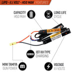 Valken LiPo 11.1v 1450mAh 30/50C Triple Split - Tamiya - New Breed Paintball & Airsoft - Valken LiPo 11.1v 1450mAh 30/50C Triple Split - Tamiya - Valken