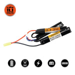 Valken LiPo 11.1v 1450mAh 30/50C Triple Split - Tamiya - New Breed Paintball & Airsoft - Valken LiPo 11.1v 1450mAh 30/50C Triple Split - Tamiya - Valken