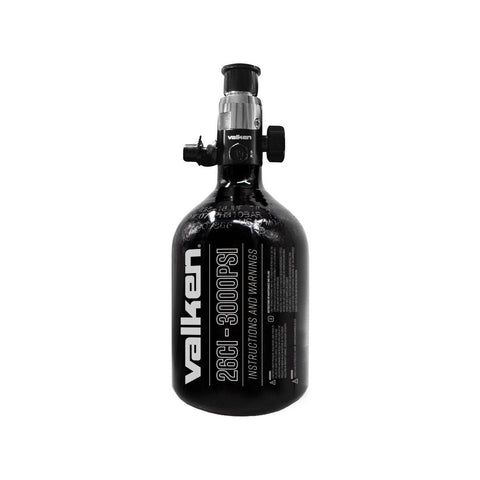 Valken V2.0 26ci 3000PSI Aluminum HPA Tank - Black - New Breed Paintball & Airsoft - Valken V2.0 26ci 3000PSI Aluminum HPA Tank - Black - Valken